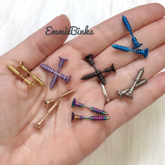 New 2 PAIR New Colors Stainless Steel | Easy To Wear | Trendy Design | Punk - Picture 11 of 16